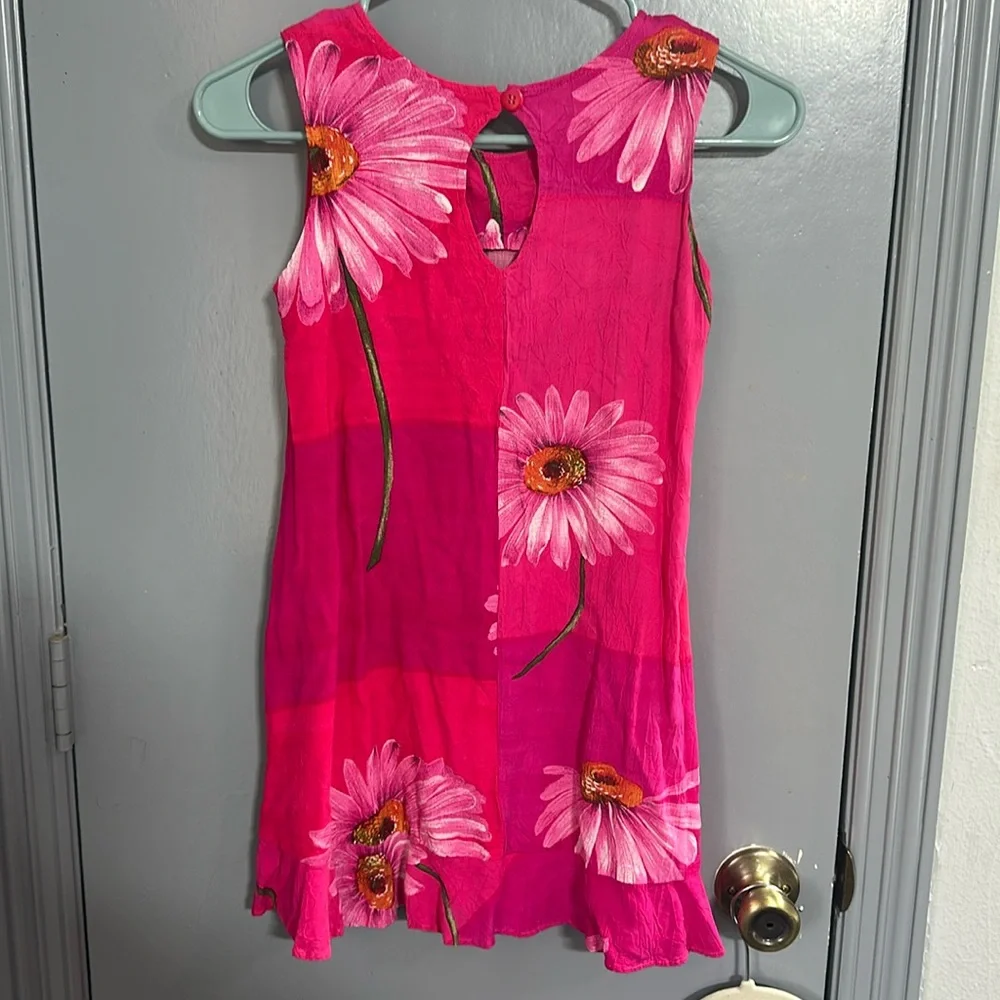 JAMS WORLD Kasana pink floral Hawaiian dress Girls Size Medium Vintage USA